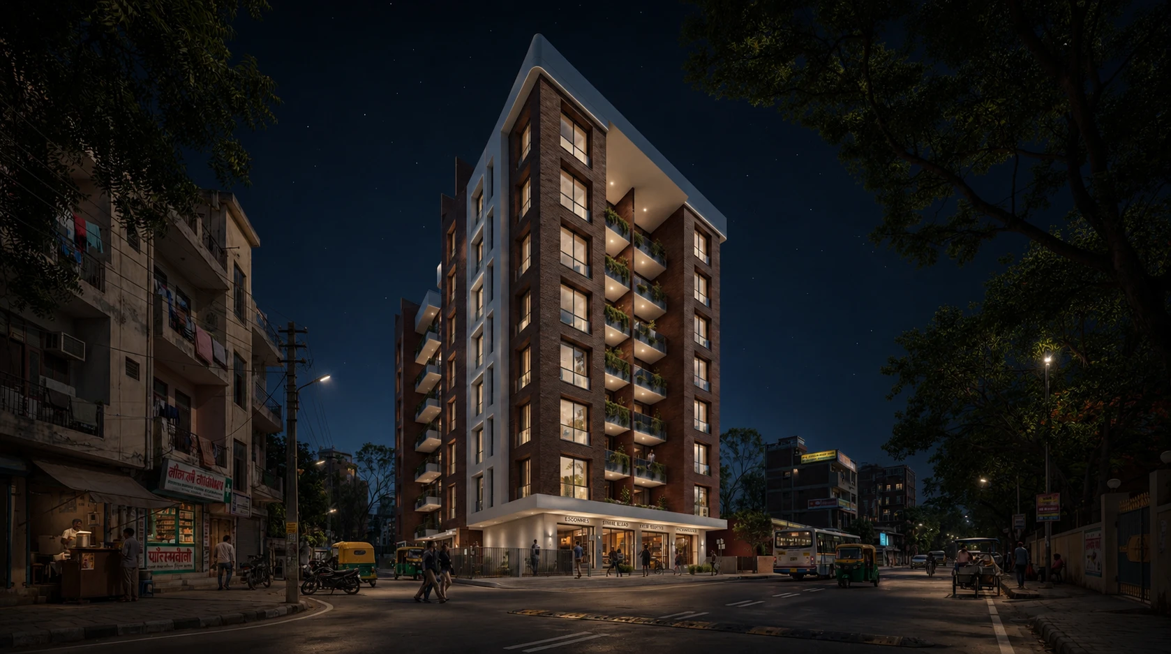 Brickline Residences night view in Govind Nagar Nashik
