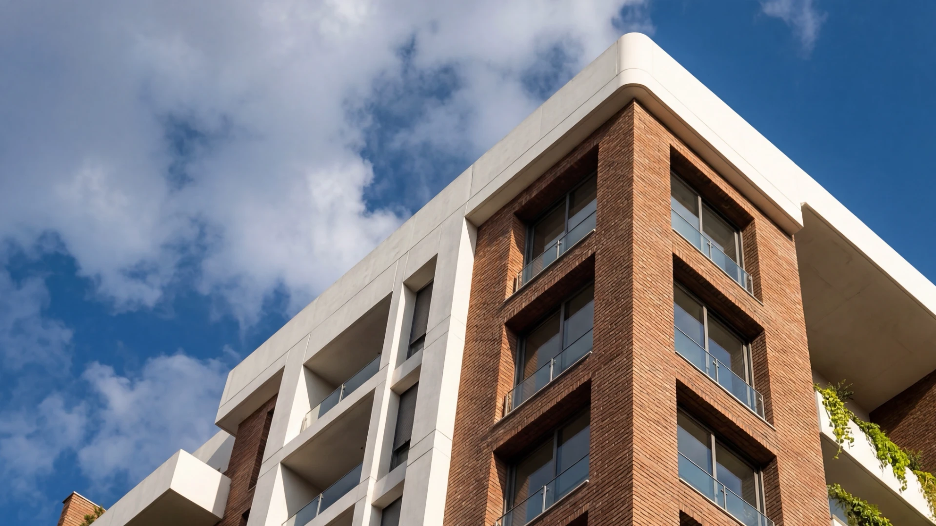 Brickline Residences brick facade and white architectural frame