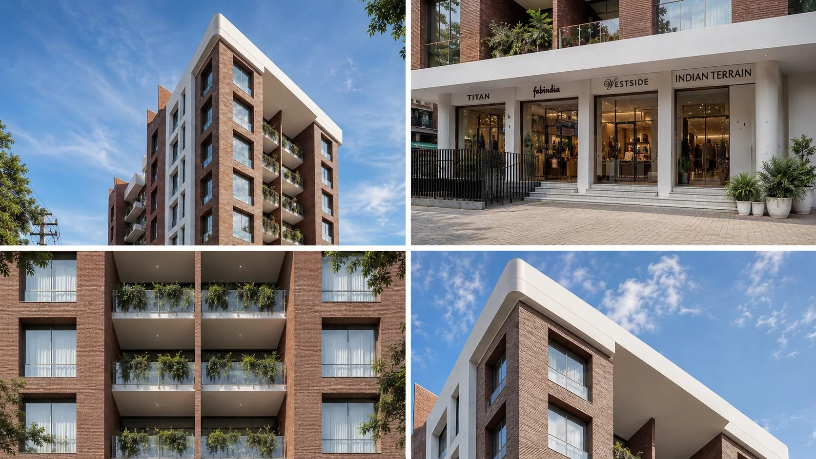 Brickline Residences balconies greenery and facade detail